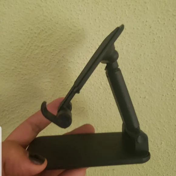 Foldable Mobile Phone & Tablet Stand Holder - Angle Height Adjustable - Black - Picture 6 of 8